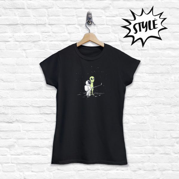 T-shirt Selfie avec un astronaute et un alien