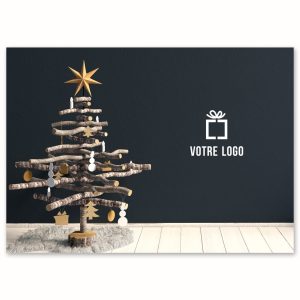 EDV-1454 | SAPIN EN BOIS | 15¢/carte remis à la  FONDATION CHU STE-JUSTINE