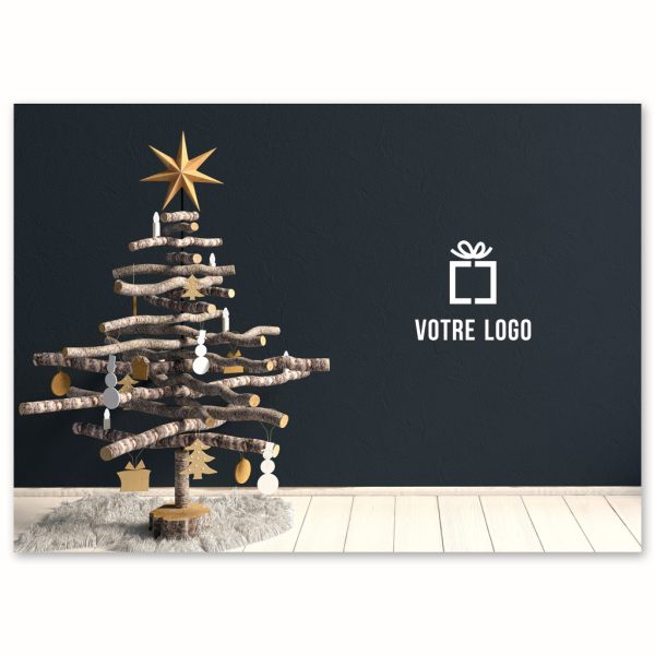EDV-1454 | SAPIN EN BOIS | 15¢/carte remis à la  FONDATION CHU STE-JUSTINE