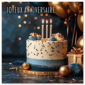 EDV-1469C | CARRÉ | GÂTEAU BLEU ET OR